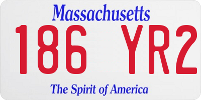 MA license plate 186YR2
