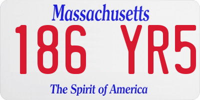 MA license plate 186YR5