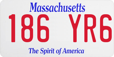 MA license plate 186YR6