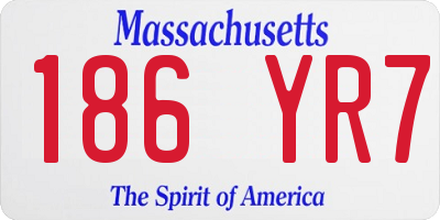 MA license plate 186YR7