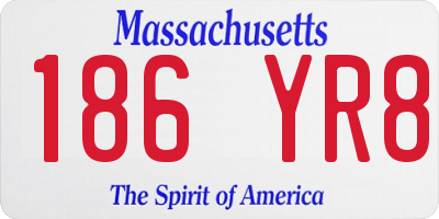 MA license plate 186YR8