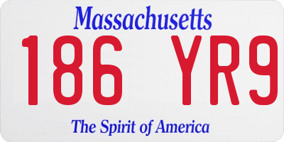 MA license plate 186YR9
