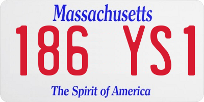 MA license plate 186YS1