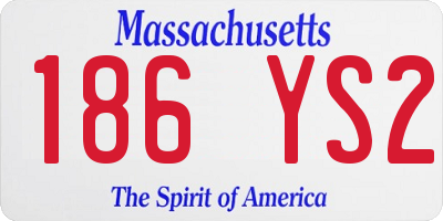 MA license plate 186YS2
