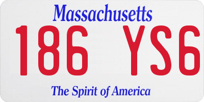 MA license plate 186YS6