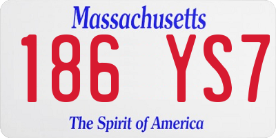 MA license plate 186YS7
