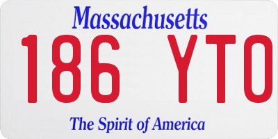 MA license plate 186YT0