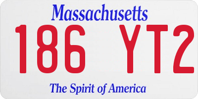 MA license plate 186YT2