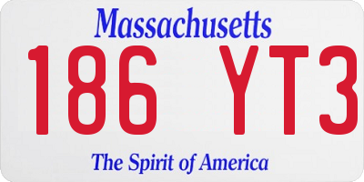 MA license plate 186YT3