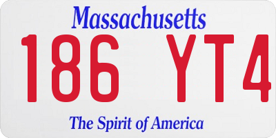 MA license plate 186YT4