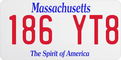 MA license plate 186YT8