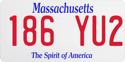 MA license plate 186YU2