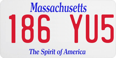 MA license plate 186YU5