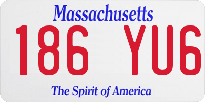 MA license plate 186YU6