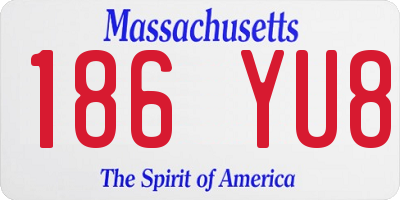 MA license plate 186YU8