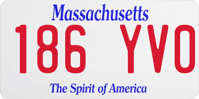 MA license plate 186YV0