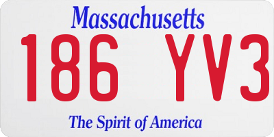 MA license plate 186YV3