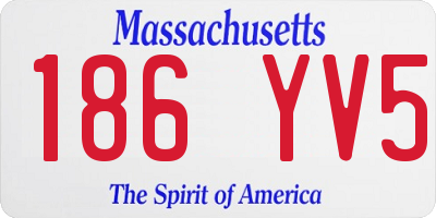 MA license plate 186YV5