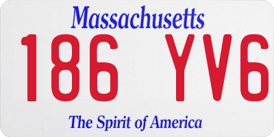 MA license plate 186YV6