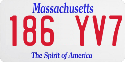 MA license plate 186YV7