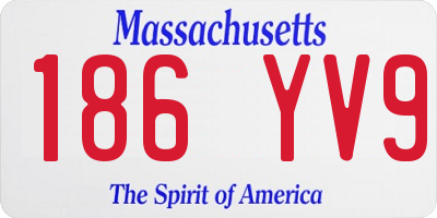 MA license plate 186YV9
