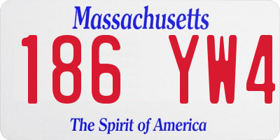 MA license plate 186YW4