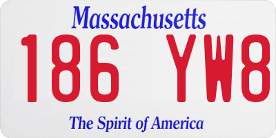 MA license plate 186YW8