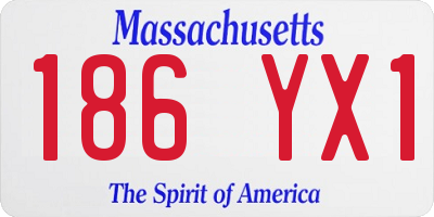 MA license plate 186YX1