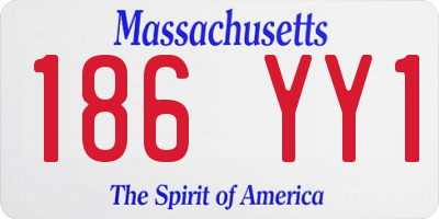 MA license plate 186YY1