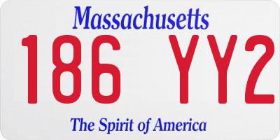 MA license plate 186YY2
