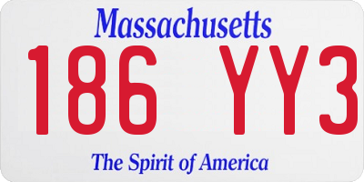 MA license plate 186YY3