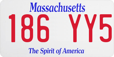 MA license plate 186YY5