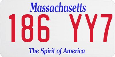 MA license plate 186YY7