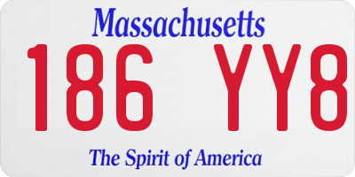 MA license plate 186YY8