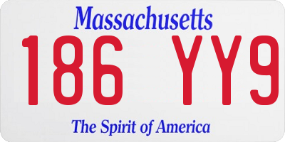 MA license plate 186YY9