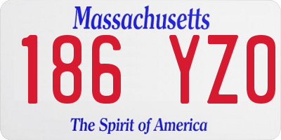 MA license plate 186YZ0