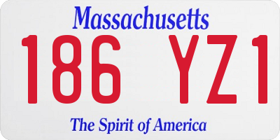 MA license plate 186YZ1
