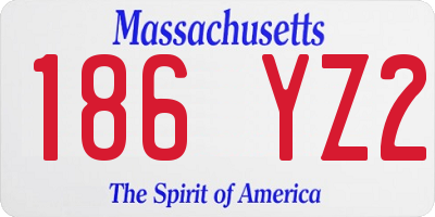 MA license plate 186YZ2