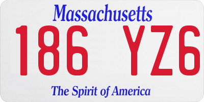 MA license plate 186YZ6