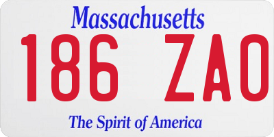MA license plate 186ZA0