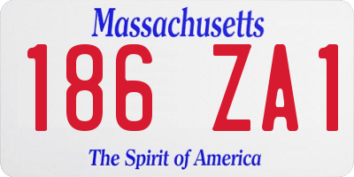 MA license plate 186ZA1