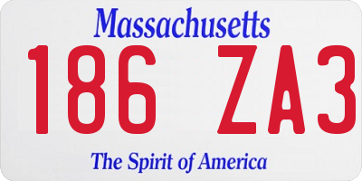 MA license plate 186ZA3