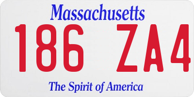 MA license plate 186ZA4