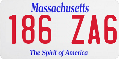 MA license plate 186ZA6