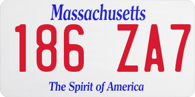 MA license plate 186ZA7