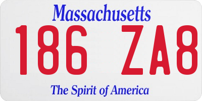 MA license plate 186ZA8