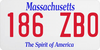MA license plate 186ZB0
