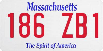 MA license plate 186ZB1