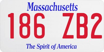 MA license plate 186ZB2