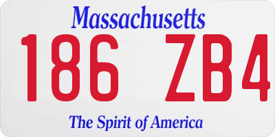 MA license plate 186ZB4